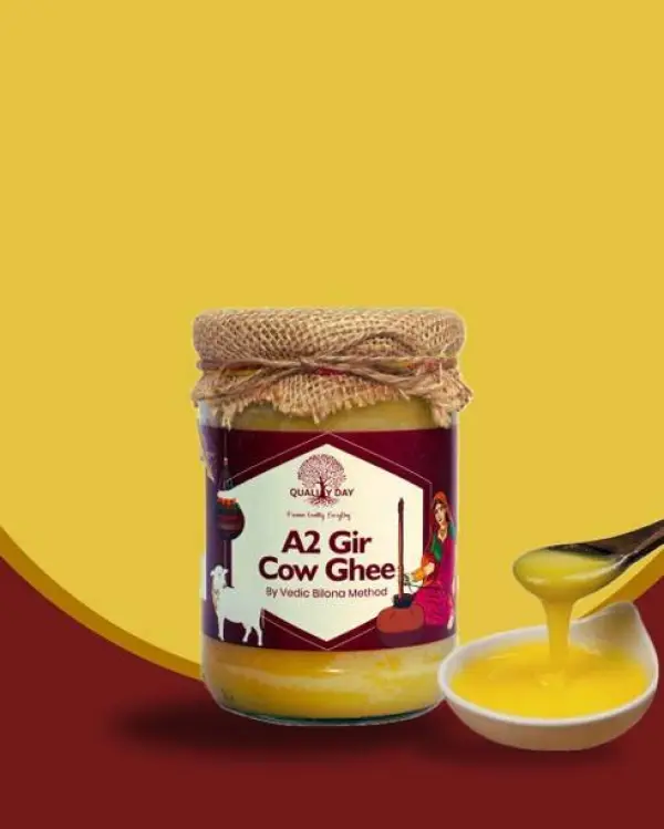 QUALITY DAY A2 Ghee 500 ml Glass Bottle Ghee Glass Bott...